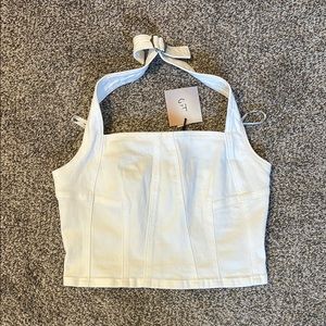 Happily grey Women's White Halter Top large